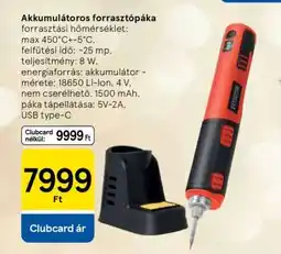 Tesco Akkumulátoros forrasztópáka ajánlat