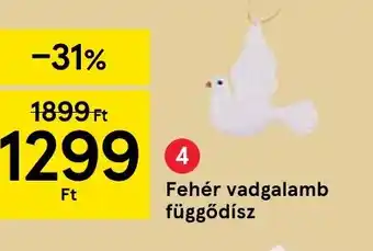 Tesco Fehér vadgalamb függődísz ajánlat
