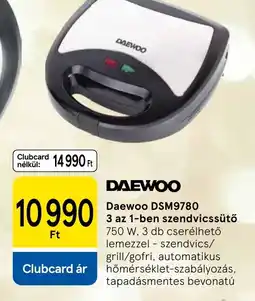 Tesco Daewoo DSM9780 3 az 1-ben szendvicssütő ajánlat