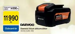 Tesco Daewoo lítium akkumulátor ajánlat