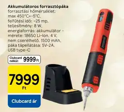 Tesco Akkumulátoros forrasztópáka ajánlat