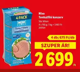 Lidl Nixe Tonhalfilé konzerv ajánlat
