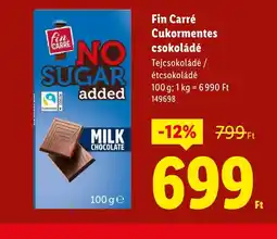 Lidl Fin Carré Cukormentes csokoládé ajánlat