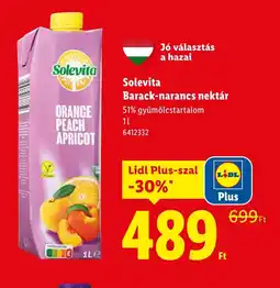 Lidl Solevita Barack-narancs nektár ajánlat