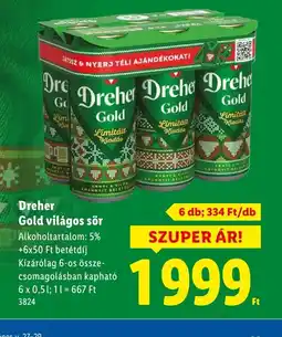 Lidl Dreher Gold világos sör ajánlat
