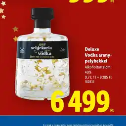 Lidl Deluxe Vodka arany-pelyhekkel ajánlat