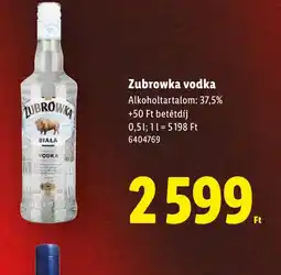 Lidl Zubrowka vodka ajánlat