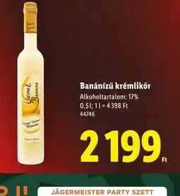 Lidl Banánízű krémlikőr ajánlat