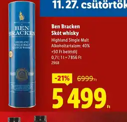 Lidl Ben Bracken Skt whisky ajánlat
