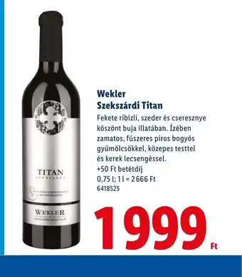 Lidl Wekler Szekszárdi Titan ajánlat