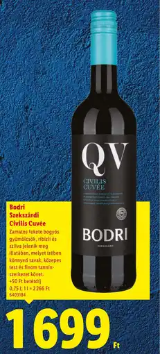Lidl Bodri Szekszárdi Civilis Cuvée ajánlat