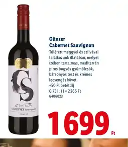 Lidl Günzer Cabernet Sauvignon ajánlat