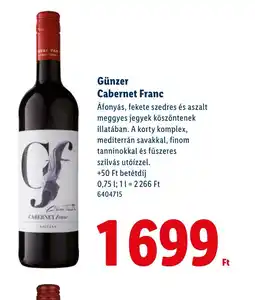 Lidl Günzer Cabernet Franc ajánlat