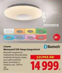 Lidl Livarno Mennyezeti LED-lámpa hangszóróval ajánlat