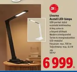Lidl Livarno Asztali LED-lámpa ajánlat