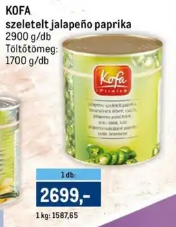 Metro KOFA szeletelt jalapeño paprika ajánlat