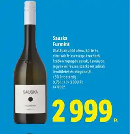 Lidl Sauska Furmint ajánlat