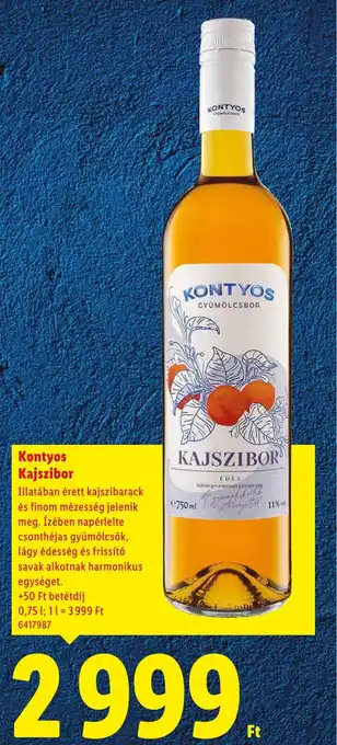 Lidl Kontyos Kajszibor ajánlat