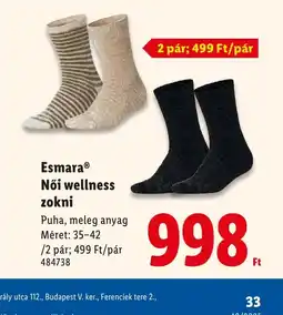 Lidl Esmara Női wellness zokni ajánlat