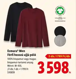 Lidl Esmara® Men Férfi hosszú ujjú pl ajánlat