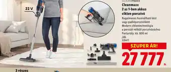 Lidl Cleanmaxx 2 az 1-ben akkus ciklon porszív ajánlat