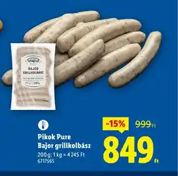 Lidl Pikok Pure Bajor grillkolbász ajánlat