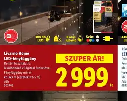 Lidl Livarno Home LED-fényfüggöny ajánlat