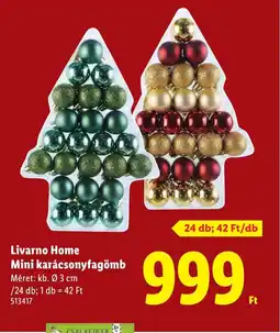 Lidl Livarno Home Mini karácsonyfagömb ajánlat