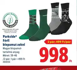 Lidl Parkside® Férfi biopamut zokni ajánlat