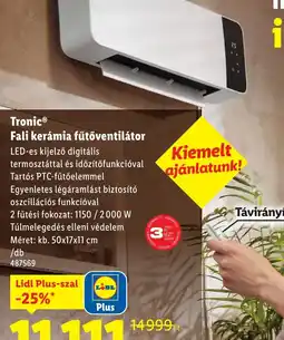 Lidl Tronic Fali kerámia fűtőventilátor ajánlat