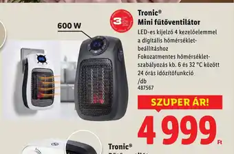 Lidl Tronic® Mini fűtőventilátor ajánlat