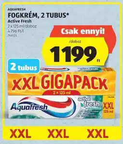 ALDI Aquafresh Fogkrém, 2 Tubus ajánlat