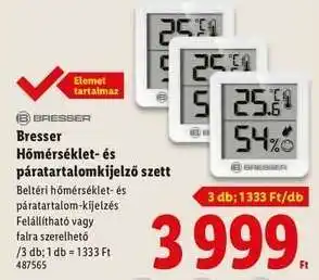 Lidl Bresser Hőmérséklet- és páratartalomkijelző szett ajánlat