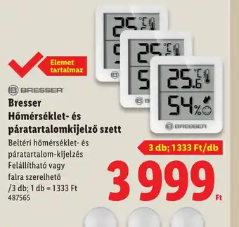 Lidl Bresser Hőmérséklet- és páratartalomkijelző szett ajánlat
