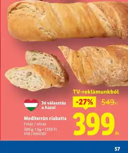 Lidl Mediterrán ciabatta ajánlat