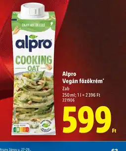 Lidl Alpro Vegán főzőkrém ajánlat