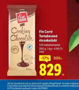 Lidl Fin Carré Tortabevon étcsokoládé ajánlat