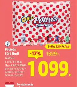 Lidl Pöttyös Túr Rudi ajánlat