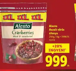 Lidl Alesto Aszalt vörös áfonya ajánlat