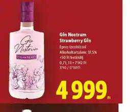 Lidl Gin Nostrum Strawberry Gin ajánlat