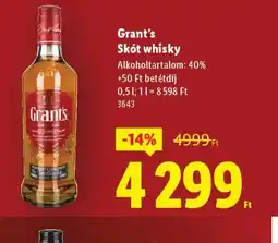 Lidl Grant's Skt whisky ajánlat