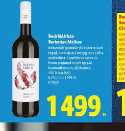 Lidl Bodri&Urbán Berkenye Malbec ajánlat