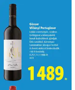 Lidl Günzer Villányi Portugieser ajánlat