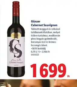 Lidl Günzer Cabernet Sauvignon ajánlat