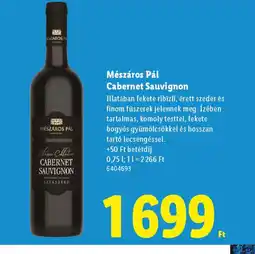 Lidl Mészáros Pál Cabernet Sauvignon ajánlat
