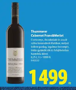 Lidl Thummerer Cabernet Franc&Merlot ajánlat