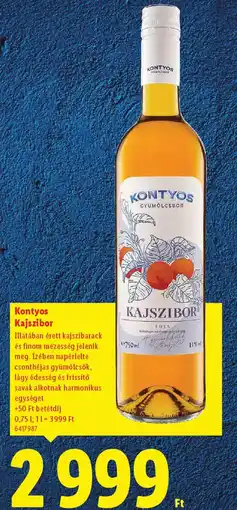 Lidl Kontyos Kajszibor ajánlat