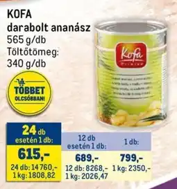 Metro KOFA darabolt ananász ajánlat