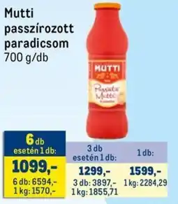 Metro Mutti passzírozott paradicsom ajánlat