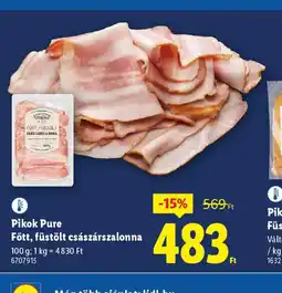 Lidl Pikok Pure Főtt, füstölt császárszalonna ajánlat